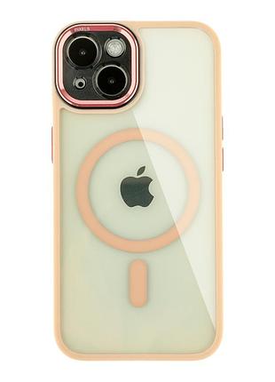 Чохол tpu+pc+metal calais with magsafe для iphone 15 pink