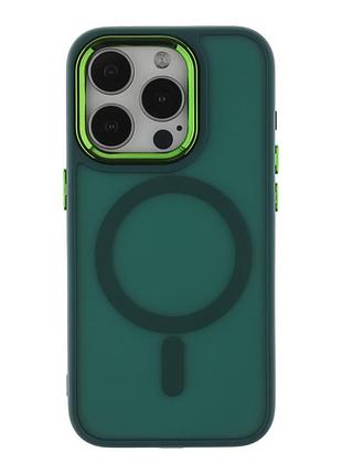 Чохол tpu+pc space magnetic color with magsafe для iphone 15 pro max green