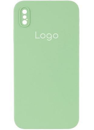 Чохол silicone case square full camera для iphone x/xs 01.mint