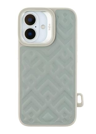 Чохол kajsa briquette collection rhombus with magsafe для iphone 16 light grey