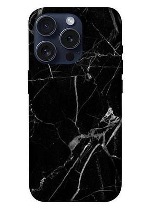 Чохол blex з картинкою чорний мармур для apple iphone 15 pro (6.1")
