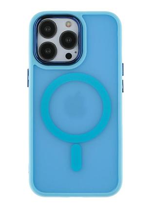 Чохол tpu+pc space magnetic color with magsafe для iphone 13 pro max blue