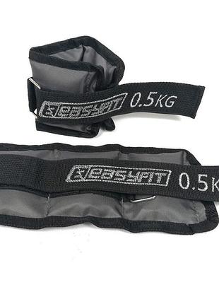 Обважнювачі для рук та ніг easyfit ef-awtм-050. 2шт по 0.5 кг сірі для бігу та фітнесу
