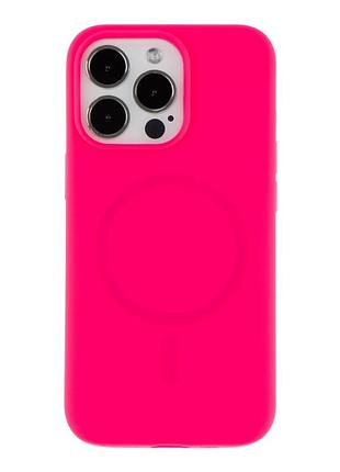 Чохол glow silicone case with magsafe для iphone 12 pro max hot pink