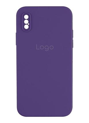 Чохол silicone case square full camera для iphone xs max 78.amethyst