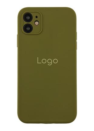 Чохол silicone case square full camera для iphone 11 45.army green