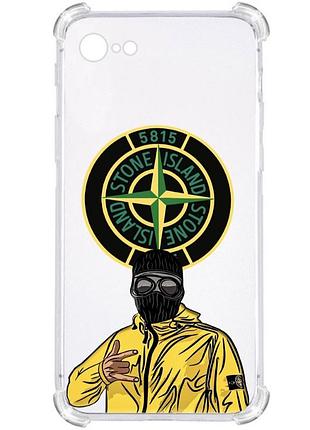 Прозрачный противоударный чехол для iphone 6.iphone 6s с принтом: stone island (стон айленд)