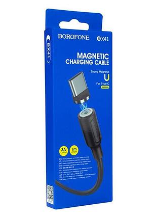 Кабель usb borofone bx41 amiable magnetic type-c черный