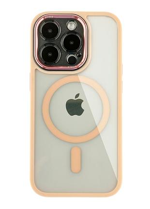 Чохол tpu+pc+metal calais with magsafe для iphone 14 pro max pink
