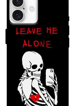 Чехол blex с картинкой leave me alone для apple iphone 16 plus