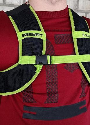 Жилет для утяжеления easyfit ef-jp-0005 5 кг зеленый для фитнеса и функциональных тренировок