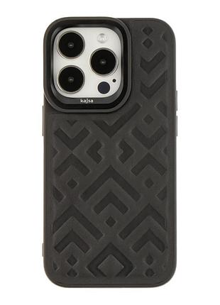 Чохол kajsa briquette collection rhombus для iphone 14 pro max black