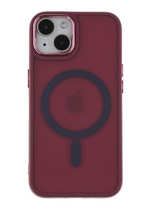 Чохол tpu+pc space magnetic color with magsafe для iphone 14 bordo
