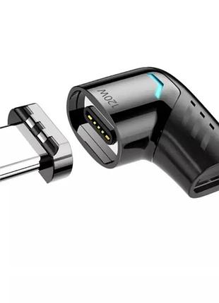 Адаптер magnetic type-c 120w угловой 90 градусов белый