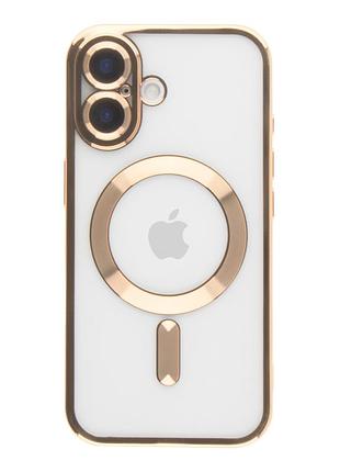 Чохол tpu metallic full camera with magsafe для iphone 16 gold