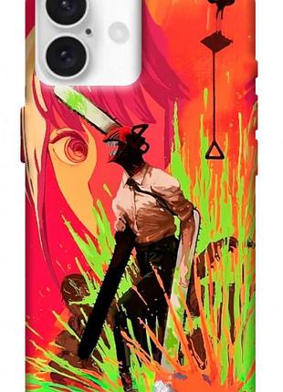 Чехол blex с картинкой anime evolution 5 для apple iphone 16 plus