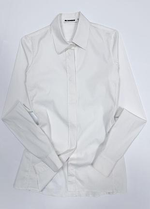 Jil sander женская классическая белая стрейчевая рубашка оригинал