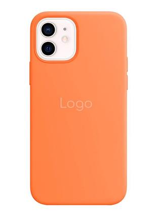 Чохол silicone case with magsafe для iphone 12/12 pro kumquat