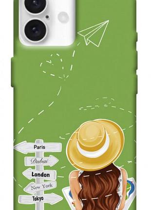 Чохол blex з картинкою travel girl для apple iphone 16 (6.1")