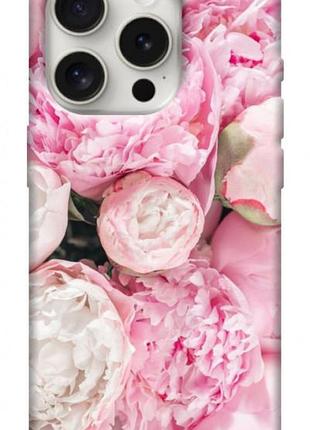Чохол blex з картинкою pink peonies для apple iphone 16 pro (6.3")