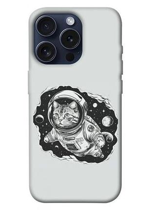 Чохол blex з картинкою кіт космонавт для apple iphone 15 pro (6.1")
