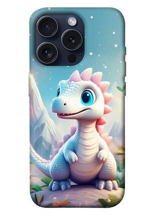 Чохол blex з картинкою білий дракоша для apple iphone 15 pro (6.1")