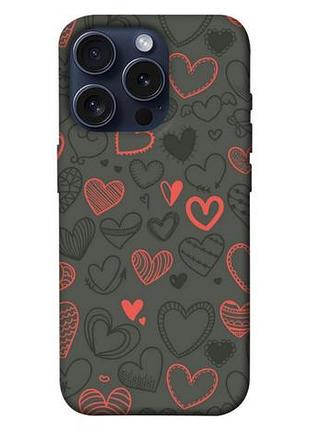 Чехол blex с картинкой милые сердца для apple iphone 15 pro (6.1")