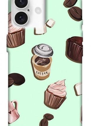 Чехол blex с картинкой coffee and sweets для apple iphone 16 (6.1")