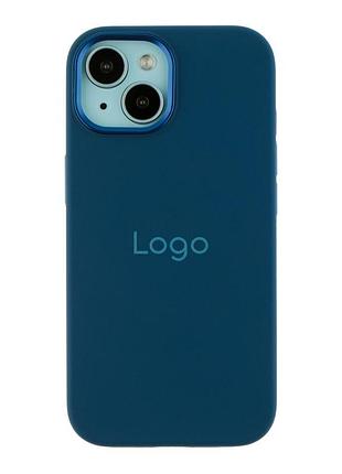 Чохол silicone case metal buttons (aa) для iphone 15 midnight blue