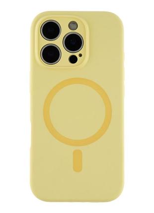 Чохол glow silicone case full camera with magsafe для iphone 16 pro max yellow