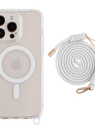Чохол tpu+pc lanyardcase with magsafe для iphone 13 pro white