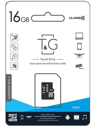 Карта пам'яті t&g microsdhc 16gb uhs-1 10 class чорний