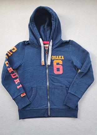 Женская светло-синяя толстовка на молнии superdry s-m размер