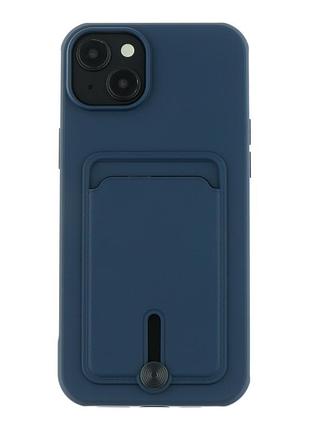 Чохол tpu colorfull pocket card для iphone 15 plus dark blue