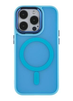 Чохол tpu+pc space magnetic color with magsafe для iphone 14 pro max blue