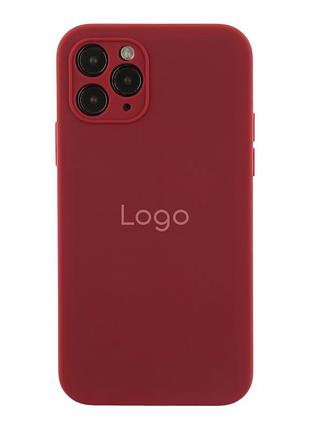 Чохол silicone case square full camera для iphone 11 pro 42.maroon