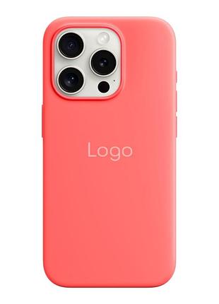 Чохол silicone case with magsafe для iphone 15 pro max guava