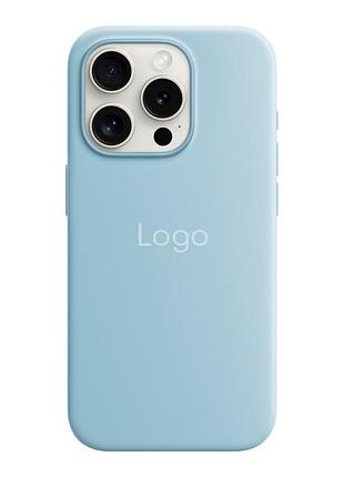 Чохол silicone case with magsafe для iphone 15 pro light blue