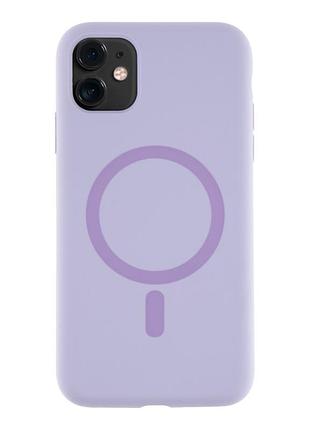 Чохол glow silicone case with magsafe для iphone 11 light purple