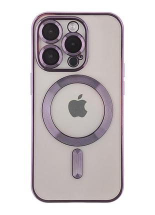 Чохол tpu metallic full camera with magsafe для iphone 13 pro max dark purple
