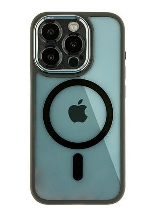Чохол tpu+pc+metal calais with magsafe для iphone 15 pro max black