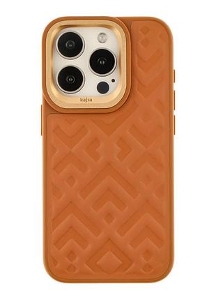 Чохол kajsa briquette collection rhombus для iphone 15 pro brown