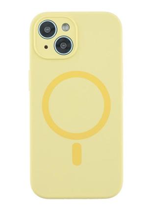 Чохол glow silicone case full camera with magsafe для iphone 15 yellow