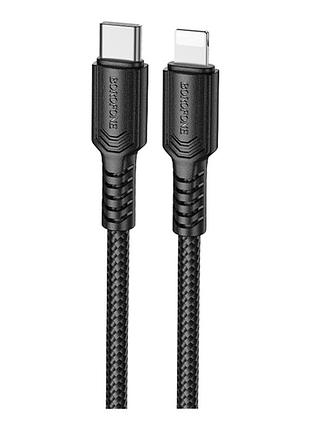 Кабель usb borofone bx116 pd27w type-c to lightning черный