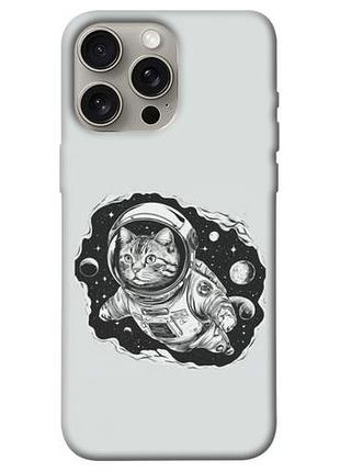Чехол blex с картинкой кот космонавт для apple iphone 15 pro max (6.7")