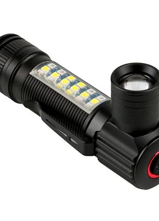 Фонарь тактический d55 led red and blue черный