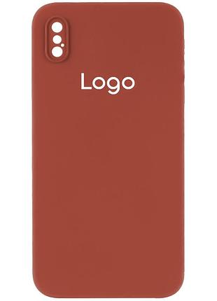 Чохол silicone case square full camera для iphone x/xs 14.red