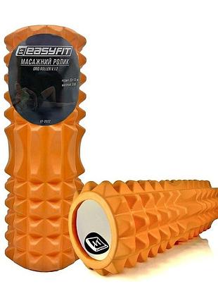 Ролик для масажу easyfit eva помаранчевий 33×13 см для масажу спини йоги та реабілітації (ef-2022-or)