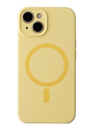 Чохол glow silicone case full camera with magsafe для iphone 14 yellow