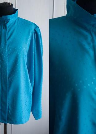 Синяя, голубая, блуза, рубашка, летающая мышь, ретро, винтаж